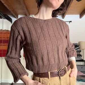 Zara Brown Ribbed Sweater